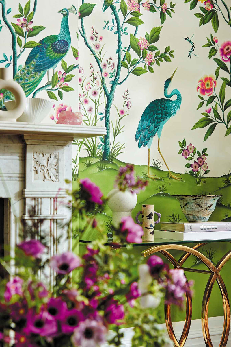Florence wallpaper, perfect for the living room, Botanical design, Mural wallpaper