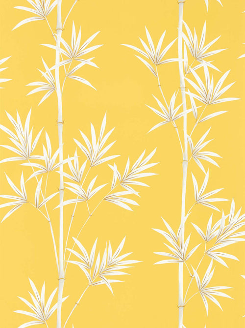 Isabella wallpaper with bamboo plants - Honey/Porcelain, Colourful wallpaper, living room, bedroom, lounge, Chinese art