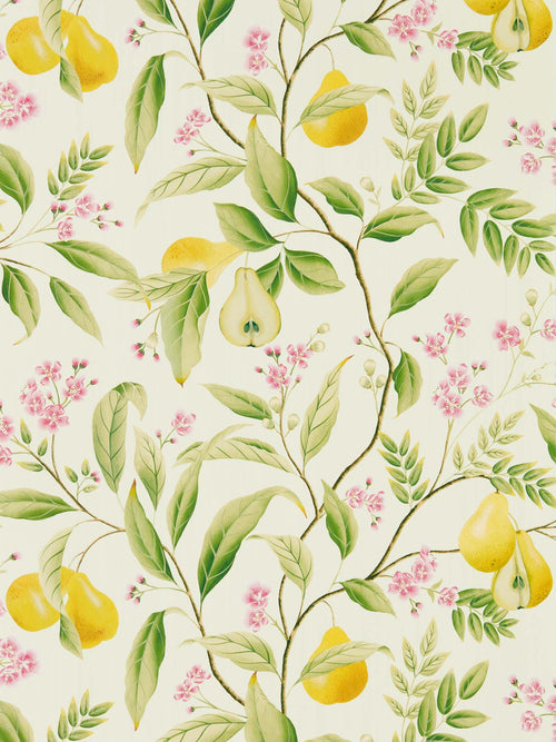 Marie chinoiserie wallpaper - Fig leaf/Honey/Blossom, Botanical wallpaper, Wall decor