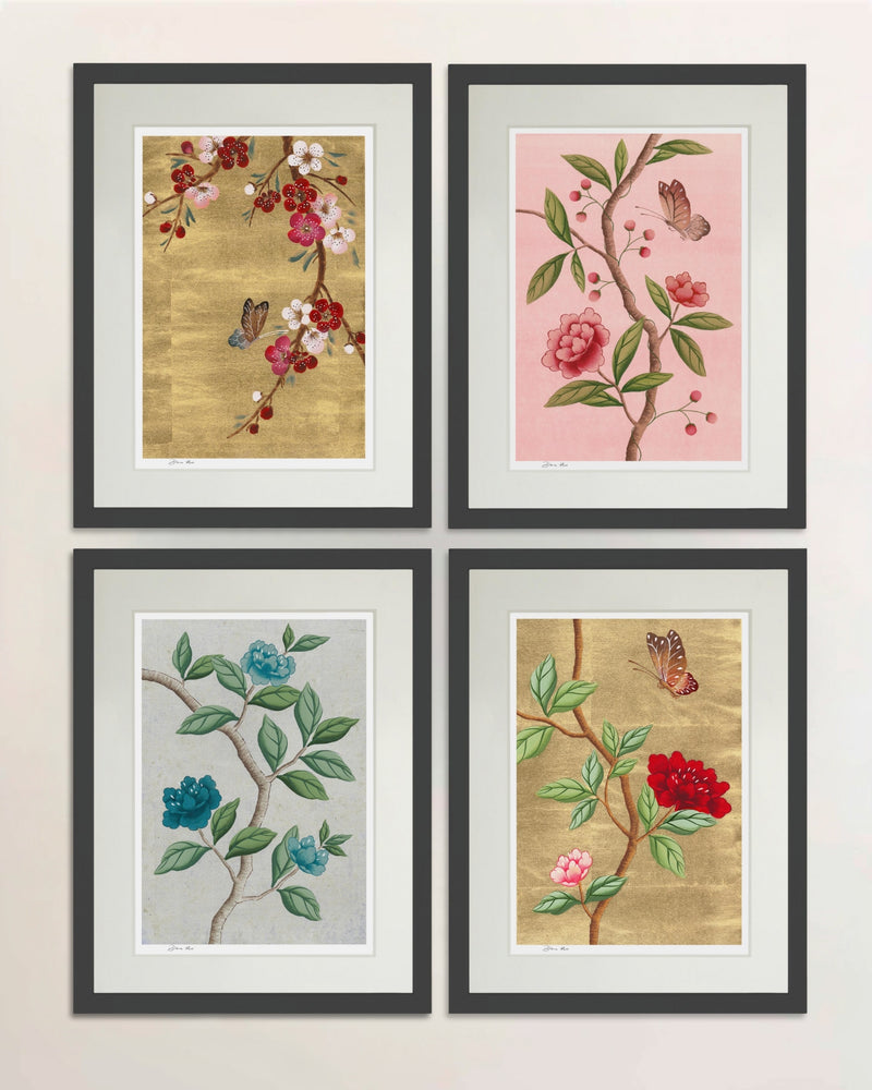 Set Of 4 Chinoiserie Wall Art Prints