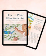 2 ipad mock-ups of pages from Diane Hill's new digital e-book: How To Paint Chinoiserie Art