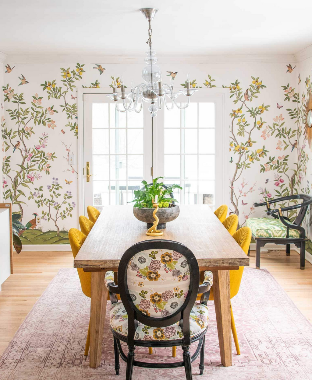 Diane Hill's 'Chinoiserie Chic' wallpaper design for Rebel Walls featured in blogger 'At Charlotte's House' home