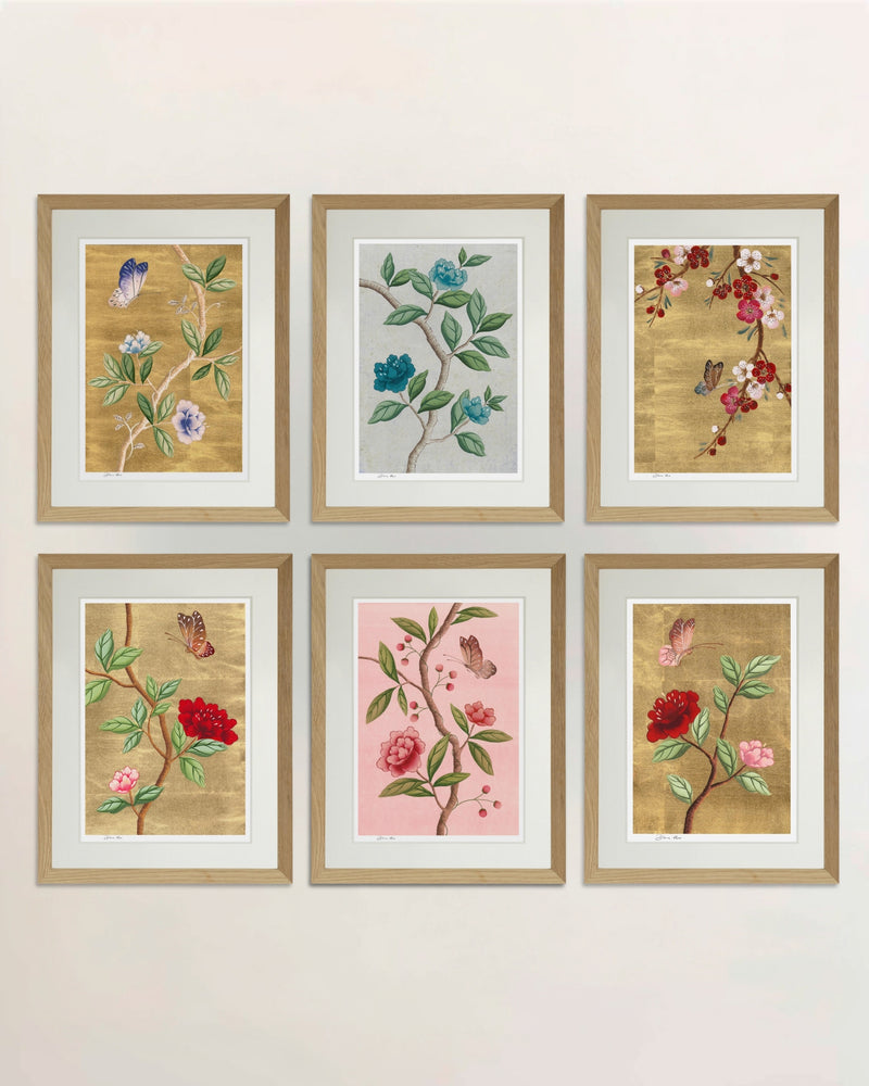 Set Of 6 Chinoiserie Wall Art