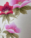 Close-up of the detailing on the flowers featured in Diane Hill's original chinoiserie painting 'Rouge Roses Mini'