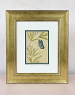 Diane Hill's original chinoiserie painting 'Blue Bamboo (A)' in a gold frame on a plain white background