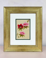  Diane Hill's original chinoiserie painting 'Rouge Roses Mini' in a gold frame on a plain white background
