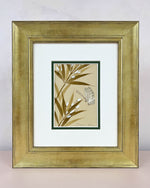 Diane Hill's original chinoiserie painting 'Tonal Bamboo' in a gold frame on a plain white background