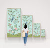 size scale for Blue and green chinoiserie wall art panels