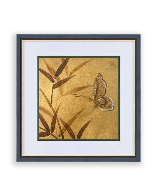 Antique Gold & Umber Chinoiserie Original Painting - Diane Hill