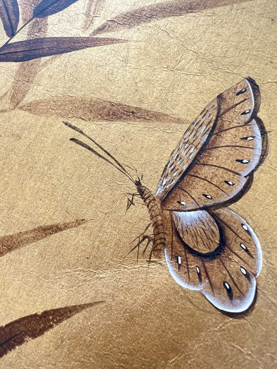 Antique Gold & Umber Chinoiserie Original Painting - Diane Hill