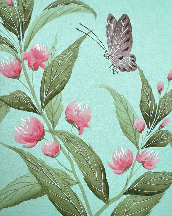Aqua Wildflower Original Painting - Diane Hill