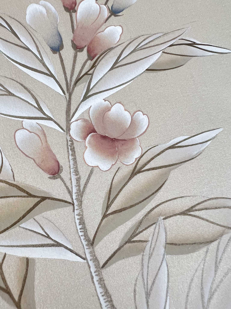 Bird & Peach Chinoiserie Original Painting - Diane Hill