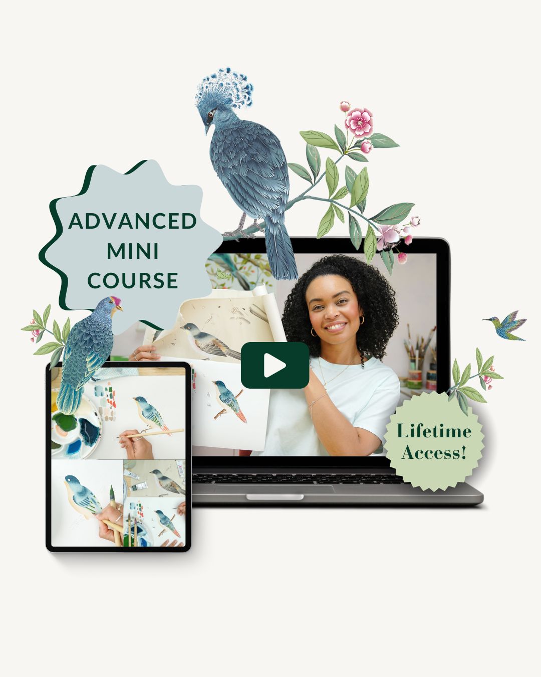 Paint A Chinoiserie Bird: Advanced Mini Course
