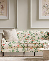 Ella Cotton Linen Fabric - Fig Blossom/Fig Leaf/Nectarine - Diane Hill