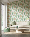 Ella wallpaper - Fig Blossom/Fig Leaf/Nectarine - Diane Hill
