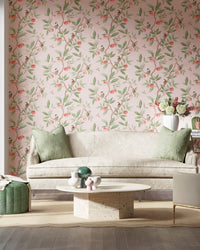 Ella wallpaper - Powder/Sage/Peach - Diane Hill