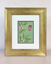 Emerald Butterfly And Flower Buds Original Painting - Diane Hill