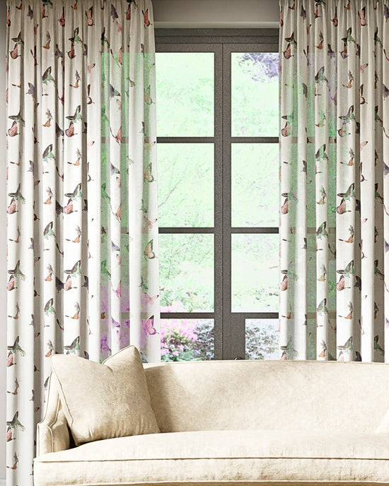 Emmeline Linen Fabric - Chalk/Rose/Sky - Diane Hill