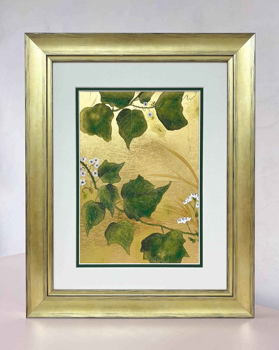 Gold Delicate Foliage Original Painting - Diane Hill