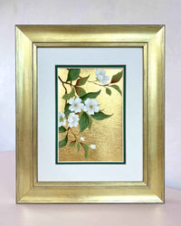 Gold White Flora (A) Original Painting - Diane Hill
