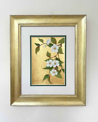 Gold White Flora (B) Original Painting - Diane Hill