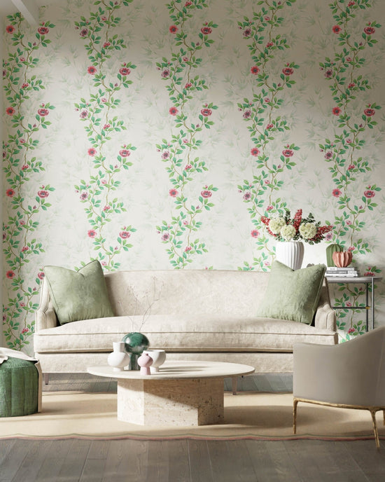 Lady Alford wallpaper - Fig Blossom/Magenta - Diane Hill