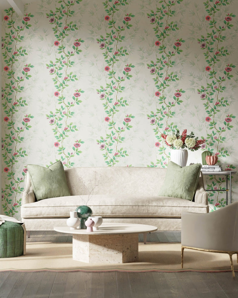 Lady Alford wallpaper - Fig Blossom/Magenta - Diane Hill