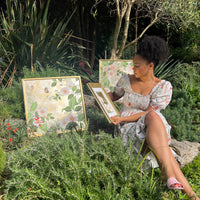 Lush Blooms And Butterflies (B) Original Painting - Diane Hill
