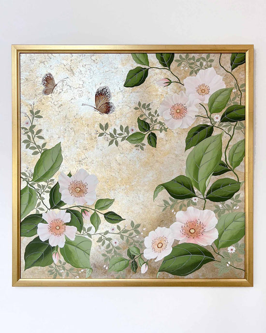 Lush Blooms And Butterflies (B) Original Painting - Diane Hill