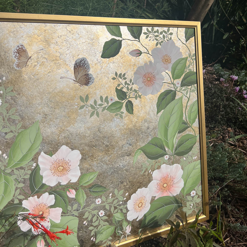 Lush Blooms And Butterflies (B) Original Painting - Diane Hill