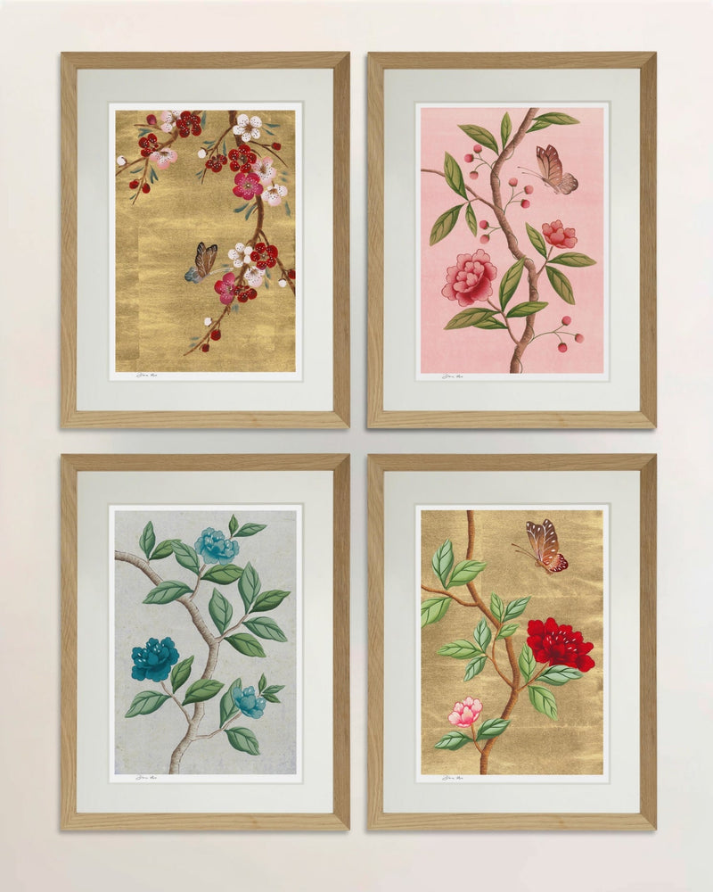 Set Of 4 Chinoiserie Wall Art Prints - Diane Hill