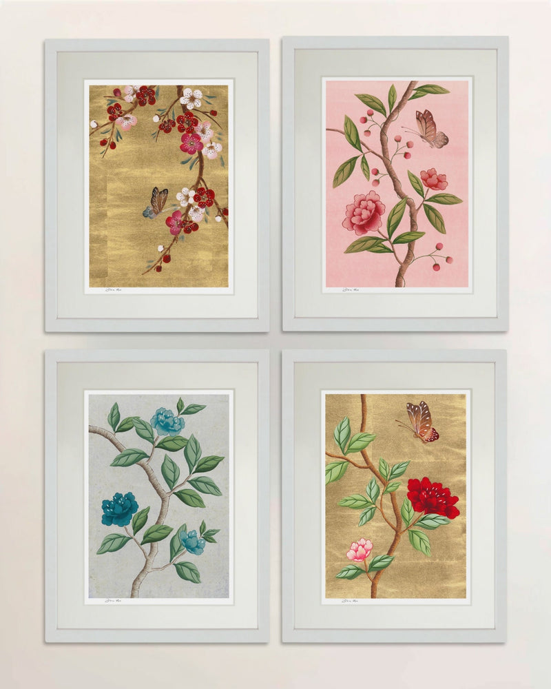 Set Of 4 Chinoiserie Wall Art Prints - Diane Hill