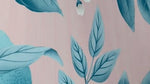 Blue and pink vintage botanical wallpaper, chinoiserie chic home decor
