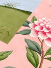 close up of colourful vintage style botanical chinoiserie art prints