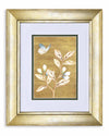 framed chinoiserie wall art print featuring vintage Chinese-style butterfly and flower branch on gold background