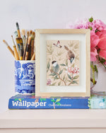 Mini Art Print Featuring A pair of Pretty Songbrids, Neutral chinoiserie Bedroom Ideas