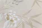 close up of vintage antique stile botanical chinoiserie wall art print with bird flowers butterfly