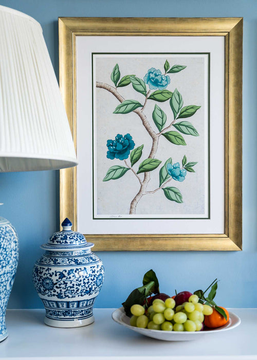 Blue and White Chinoiserie framed Art, Chinoiserie Room Ideas