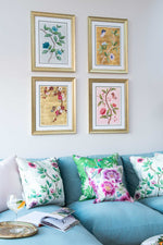 Set of 4 Chinoiserie Prints Framed, Floral Art Prints for Living Room
