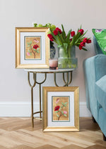 Pair of Gold Chinoiserie Wall Prints for Living Room