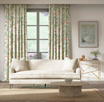 Ella Fabric - Fig Blossom/Fig Leaf/Nectarine; Perfect for curtains and upholstery; Raise your home design to Chinoiserie chic
