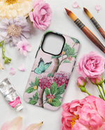'Ella' luxury vintage style botanical chinoiserie phone case by Diane Hill pink floral phone case with butterfly iPhone case samsung phone case designer phone cases