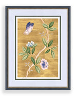 Purple Butterfly Japansese Chinoiserie Framed Art Print 