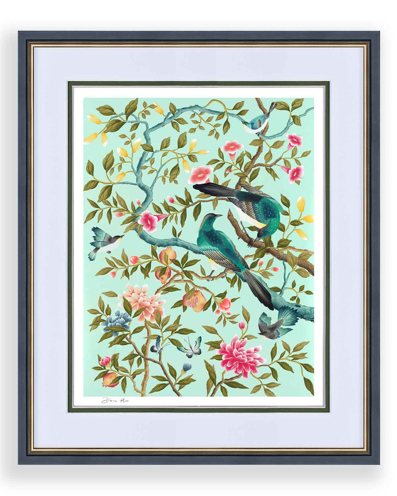 Framed Tropical Chinoiserie Giclee Wall Art Prints