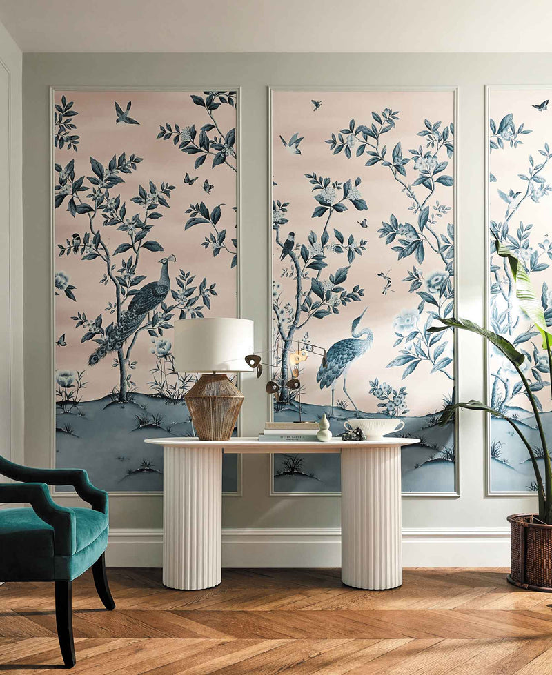 Chinoiserie Chic Framed Chinoiserie Wall Panels in Rooms