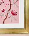 luxury pink floral nature blossom flower butterfly chinoiserie painting watercolour painting gouache painting watercolor gouache Chinese painting style botanical painting original artwork collectable art