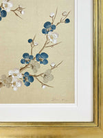 Set Of Two Cherry Tree Silk - Original Painting