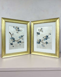 Set Of Two Cherry Blossom Silver Leaf - Original Painting