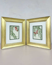 Set Of Two Wisteria And Butterfly Green Original Painting