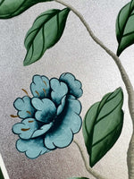 Silver And Blue Chinoiserie Original Painting